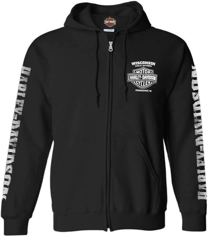 Men'S Lightning Crest Full-Zippered Hooded Sweatshirt, Black