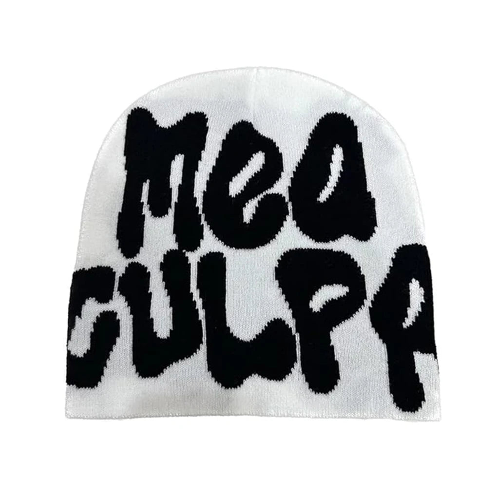 Unisex Y2K Beanie Hat MEA Graphic Winter Hat Warm Knitted Caphip Hop Caps for Men Cute Hat Y2K Original Man Cap