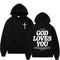 Harajuku Aesthetic Christian Jesus Church Hoodie Bible Verse God Loves You Hooded Men'S Women Vintage Sweatshirts Streetwear Y2K