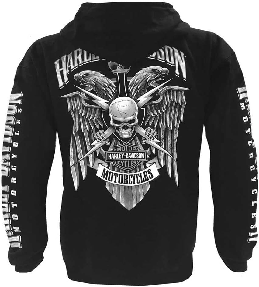 Men'S Lightning Crest Full-Zippered Hooded Sweatshirt, Black