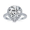 Womens 7CT Pear Shaped Halo Solitaire Engagement Ring, Sterling Silver CZ Pave Band