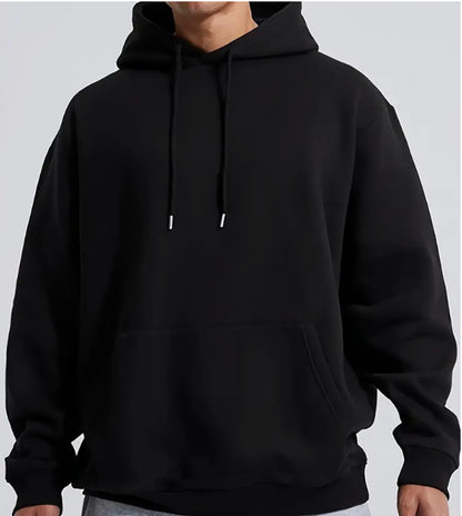 Men'S Solid Color Hooded Jumper